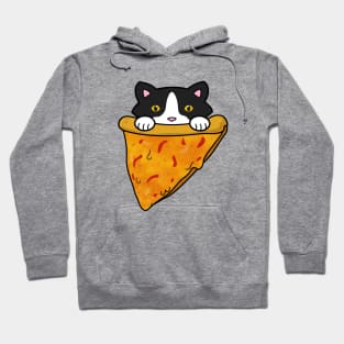 Cute cat eating a slice of pizza Hoodie